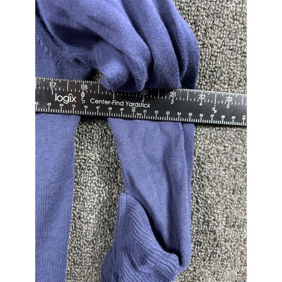 Lilly Pulitzer Sweater Womens Medium Blue Ruffle Open Front Cardigan Lightweight - Picture 6 of 7